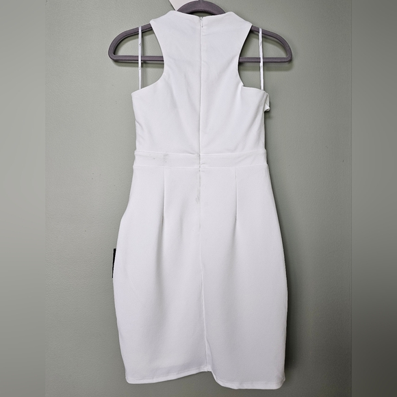 Lulus Headed to Cocktail Hour White Halter Tulip Mini Dress, Size Small - Picture 11 of 13